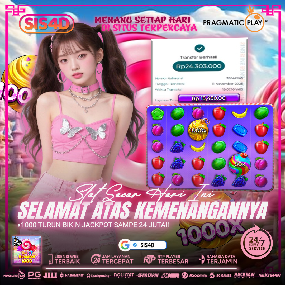 JACKPOT HINGGA Rp 24.000.000 DARI PERKALIAN 1000 SWEET BONANZA