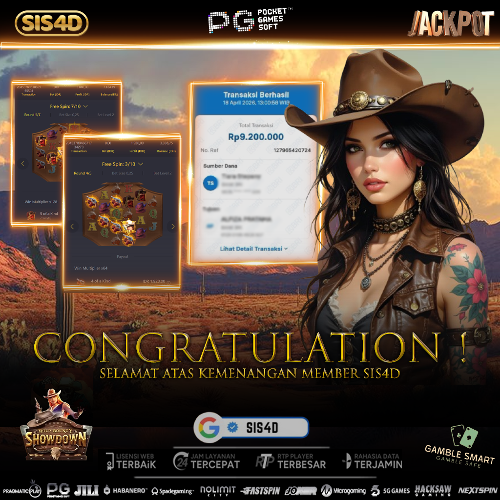 KEMENANGAN 9JT DARI GAME WILD BOUNTY SHOWDOWN