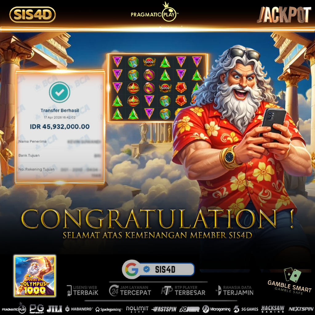 KEMENANGAN 45JT DARI GATES OF OLYMPUS 1000