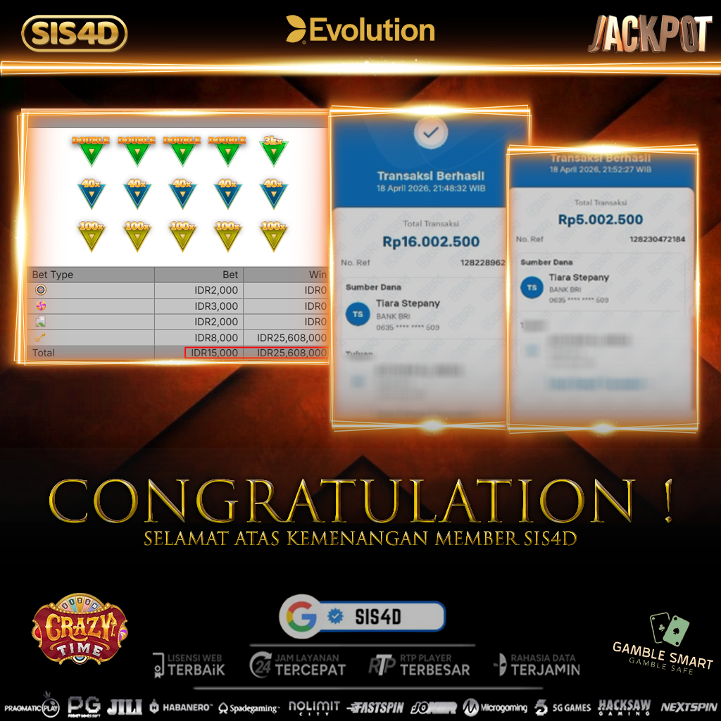 KEMENANGAN 22JT DI LIVEGAMES CRAZYTIME EVOLUTION CASINO