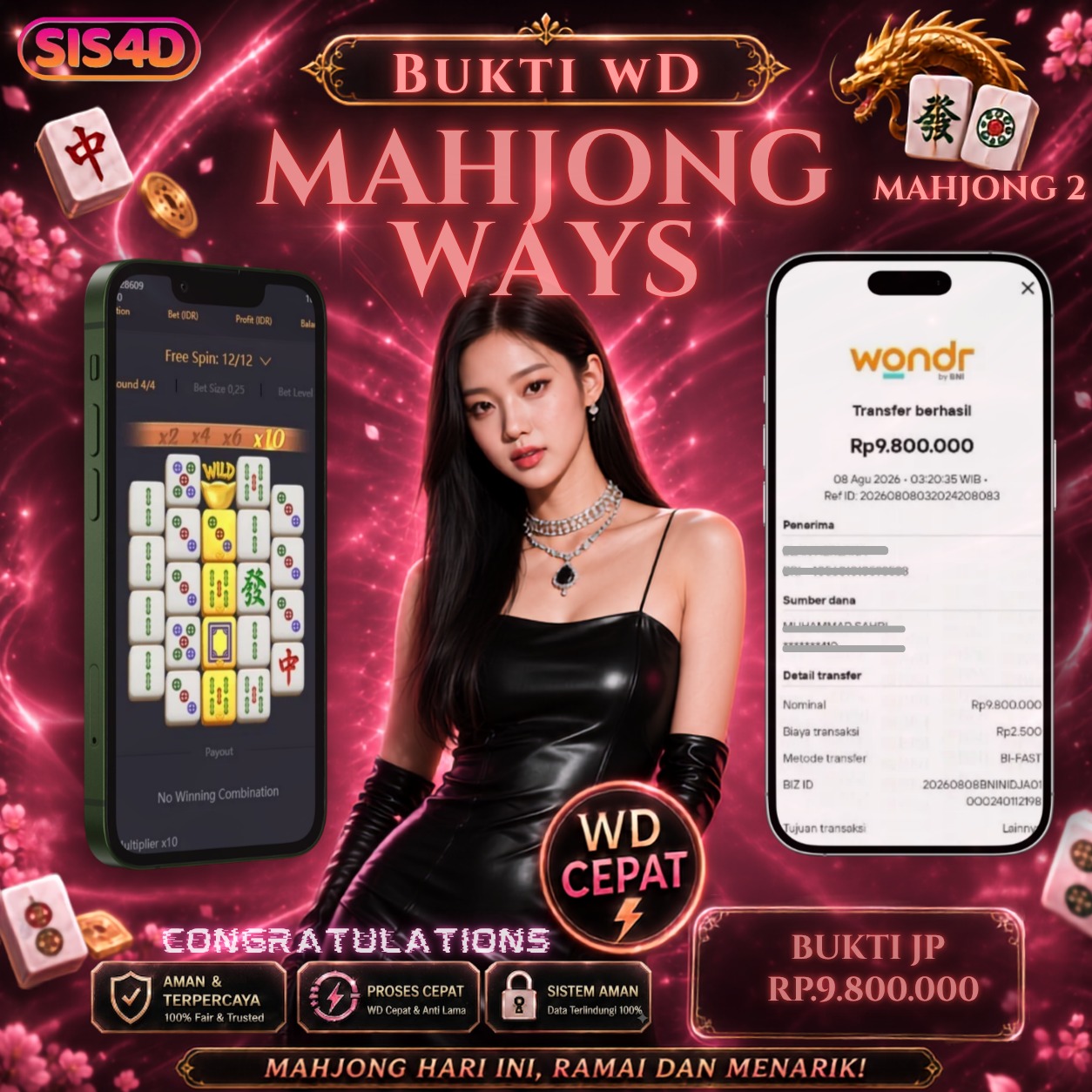 KEMENANGAN MAHJONGWAYS 2 MEMBER SIS4D JACKPOT 9.8JT