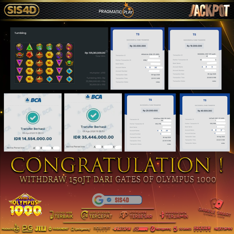 HUGE JACKPOT 150JT MENANG BESAR DI GATES OF OLYMPUS !!