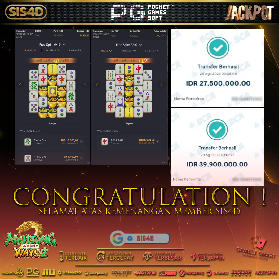 KEMENANGAN 60JUTA DARI MAHJONGWAYS 2