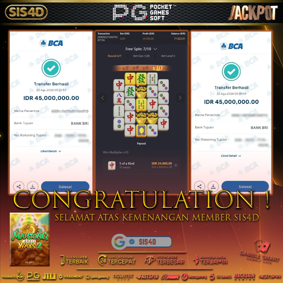 KEMENANGAN 90JT MEMBER SIS4D PADA MAHJONGWAYS 2
