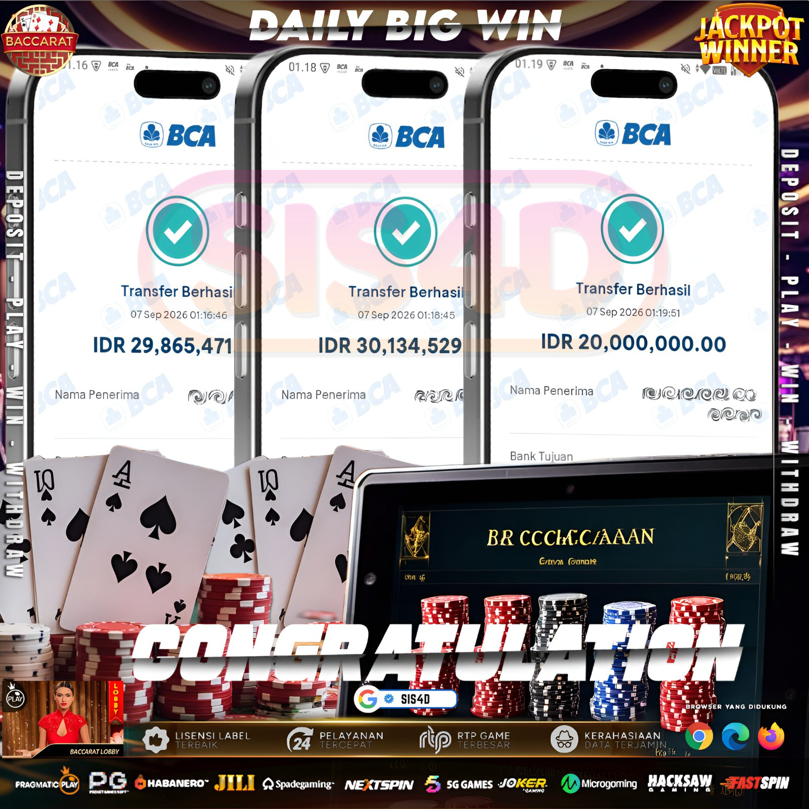 🃏 MEJA BACCARAT PANEN KEMENANGAN! Rp 80.000.000 CAIR LUNAS! 🃏