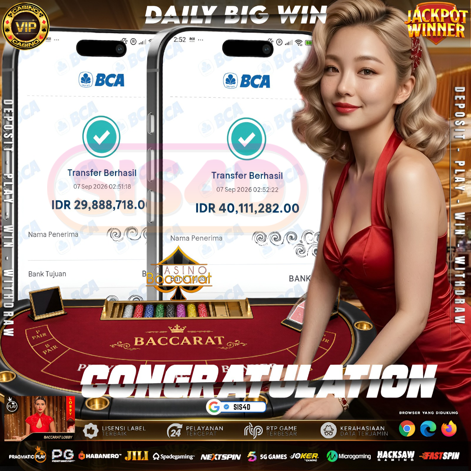 🃏 MEJA BACCARAT BAGI-BAGI JACKPOT! Rp 70.000.000 CAIR LUNAS! 🃏