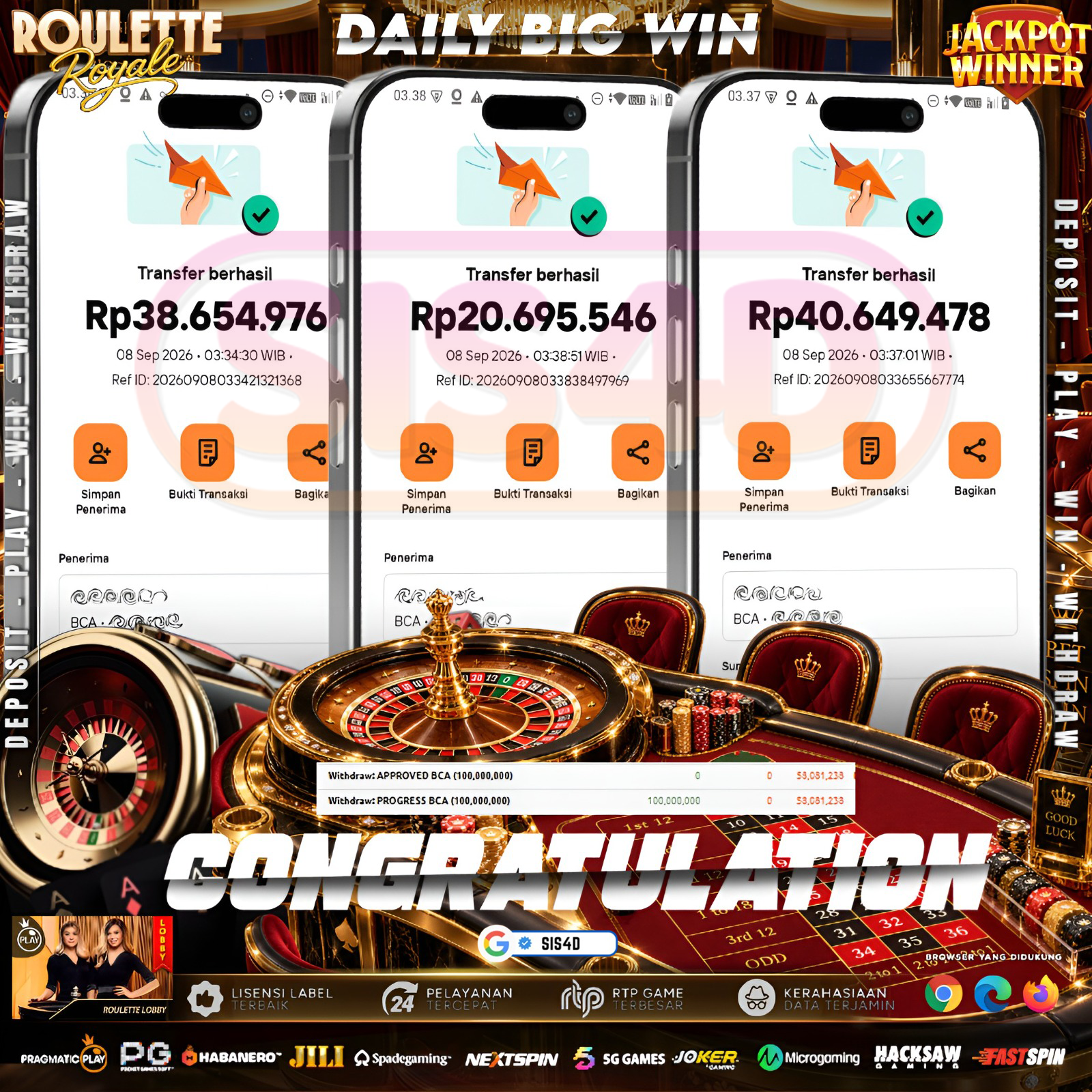 🎡 ROULETTE MEJA EMAS JEBOL TOTAL! 100.000.000 CAIR LUNAS! 🎡