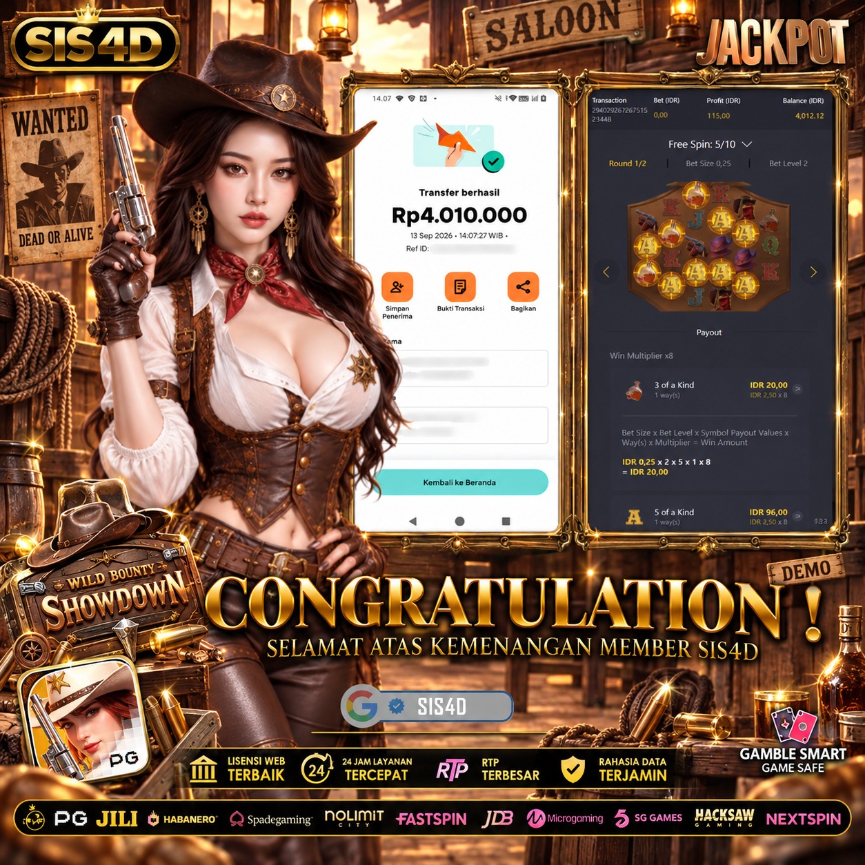 KEMENANGAN WILD BOUNTY SHOWNDOWN